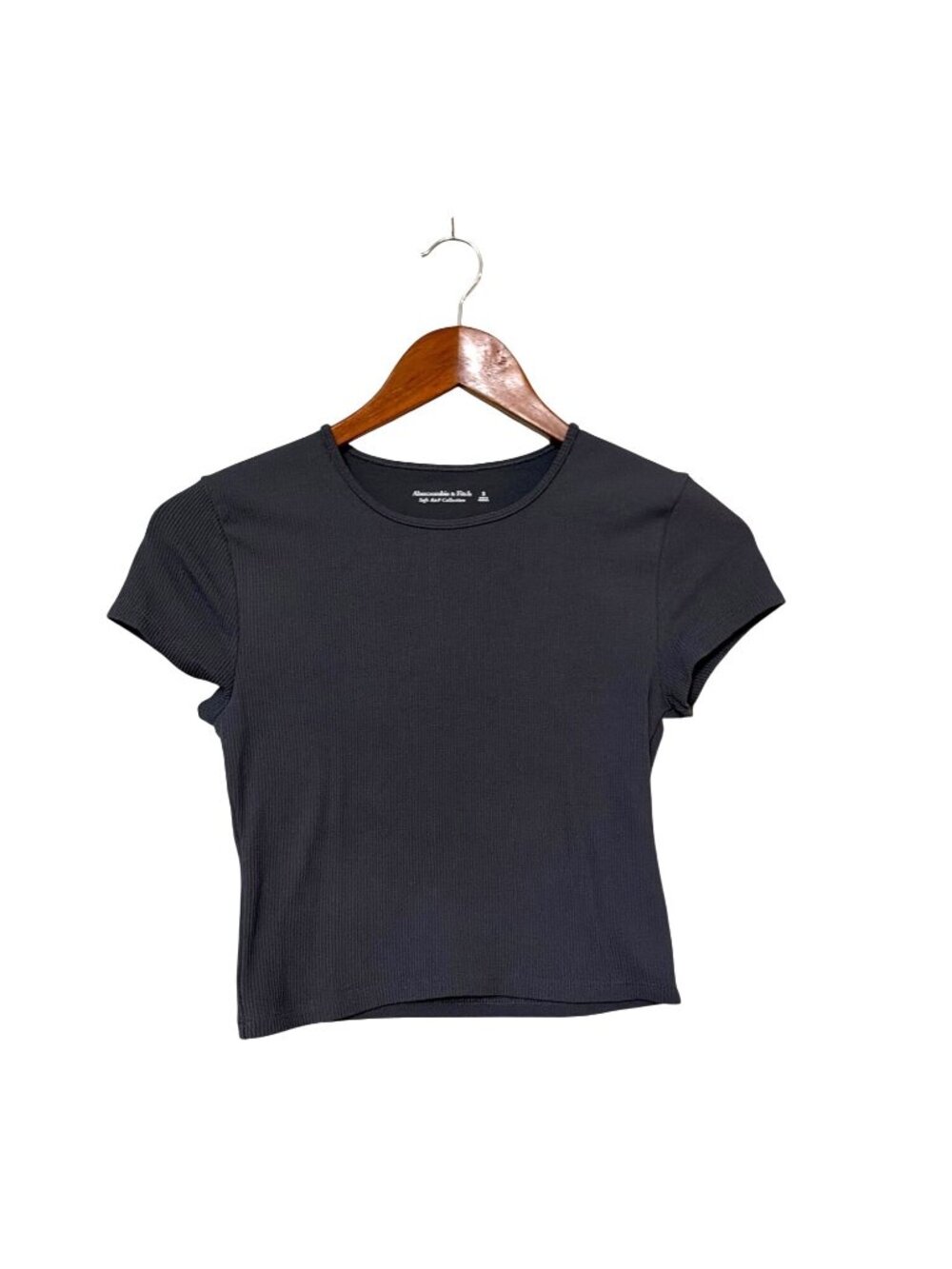 Abercrombie‎ & Fitch Soft A&F Collection Ribbed Black Crop Top S